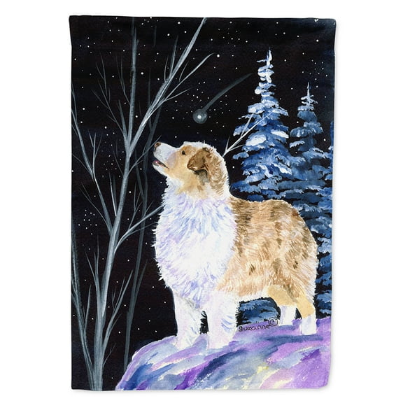 Carolines Treasures SS8367-FLAG-PARENT Starry Night Australian Shepherd Flag  multicolor