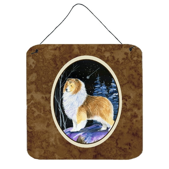 Carolines Treasures SS8368DS66 Starry Night Sheltie Wall or Door Hanging Prints 6x6 multicolor