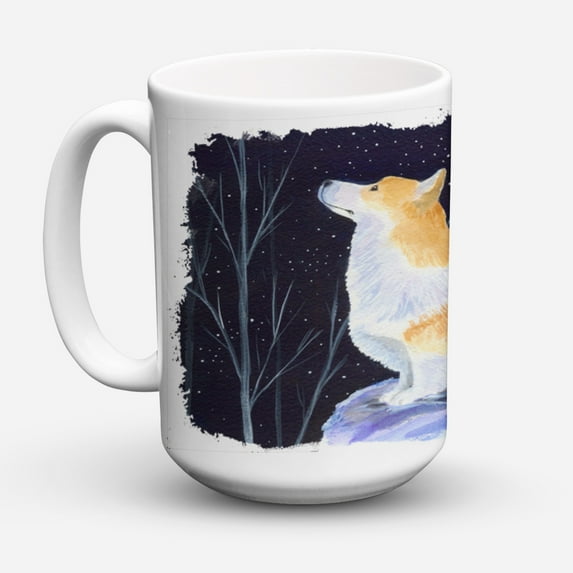 Carolines Treasures SS8373CM15 Starry Night Corgi Coffee Mug 15 oz 15 ounce multicolor
