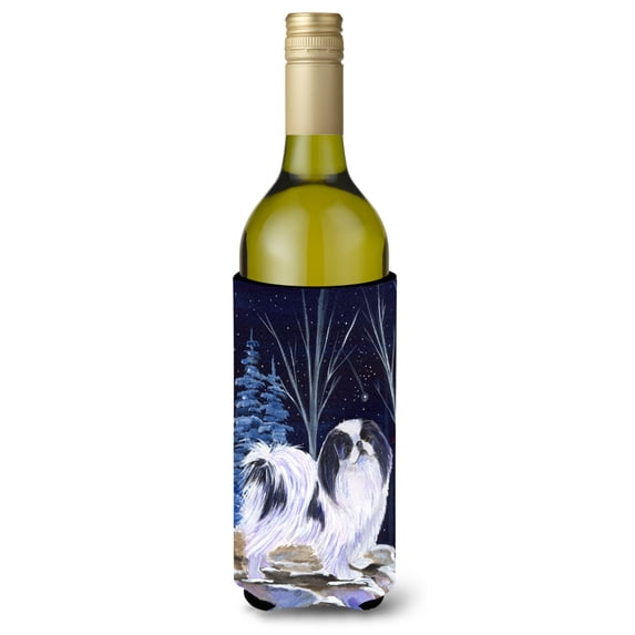 Carolines Treasures SS8374LITERK Starry Night Japanese Chin Wine Bottle Hugger Wine Bottle multicolor