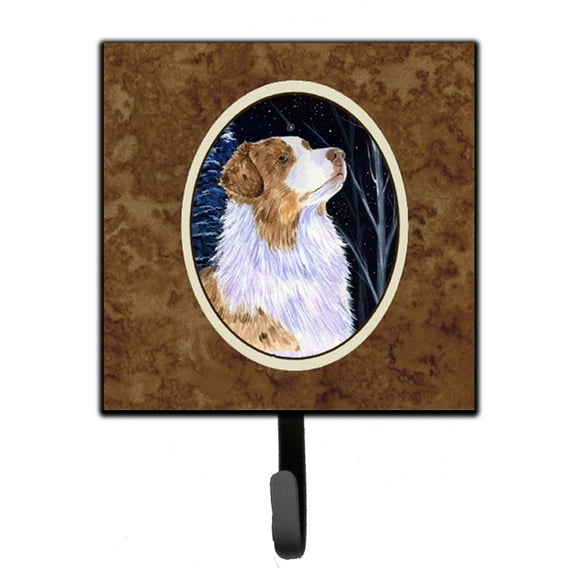 Carolines Treasures SS8375SH4 Starry Night Australian Shepherd Leash or Key Holder 7Hx4.25W multicolor