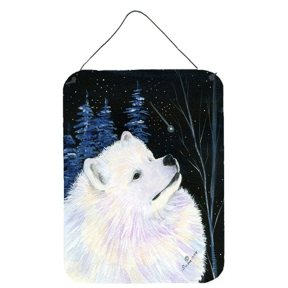 Carolines Treasures SS8376DS1216 Starry Night Samoyed Wall or Door Hanging Prints 12x16 multicolor