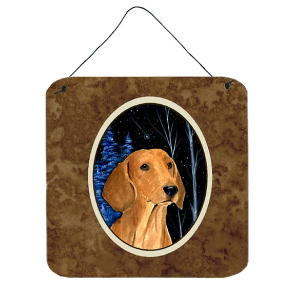 Carolines Treasures SS8379DS66 Starry Night Dachshund Wall or Door Hanging Prints 6x6 multicolor