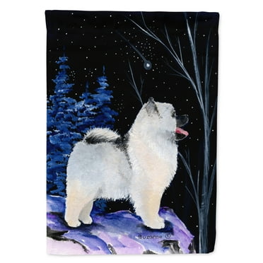 Carolines Treasures SS8380-FLAG-PARENT Starry Night Keeshond Flag  multicolor