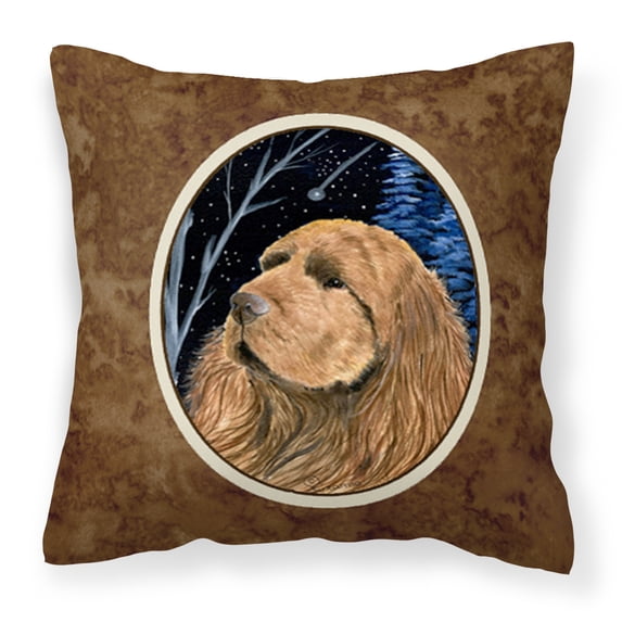 Carolines Treasures SS8391PW1414 Starry Night Sussex Spaniel Fabric Decorative Pillow, 14Hx14W, multicolor