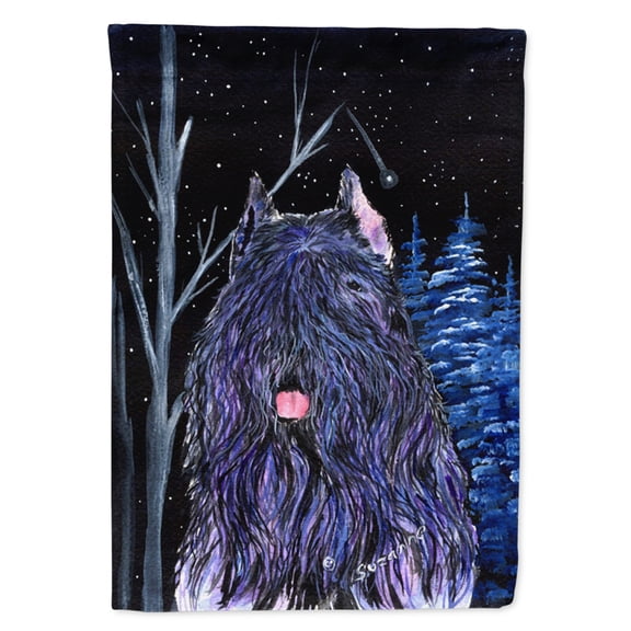 Carolines Treasures SS8394-FLAG-PARENT Starry Night Bouvier des Flandres Flag  multicolor