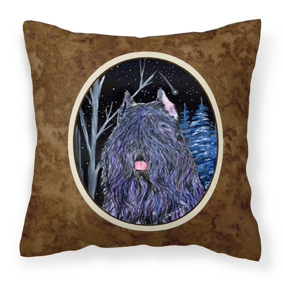 Carolines Treasures SS8394PW1414 Starry Night Bouvier des Flandres Fabric Decorative Pillow, 14Hx14W, multicolor