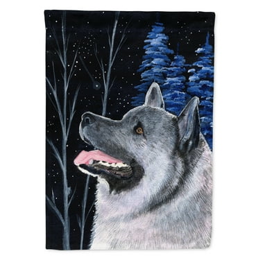 Carolines Treasures SS8398-FLAG-PARENT Starry Night Norwegian Elkhound Flag  multicolor