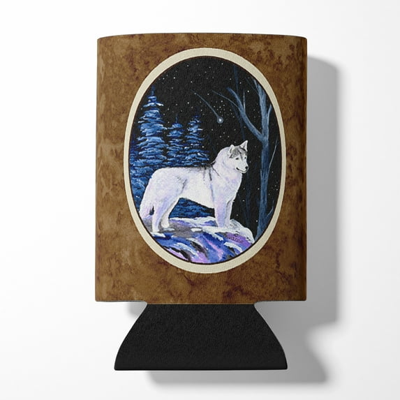 Carolines Treasures SS8400CC Starry Night Siberian Husky Can or Bottle Hugger Can Hugger multicolor