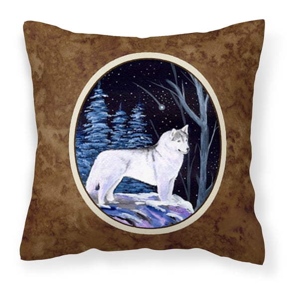 Carolines Treasures SS8400PW1414 Starry Night Siberian Husky Fabric Decorative Pillow, 14Hx14W, multicolor