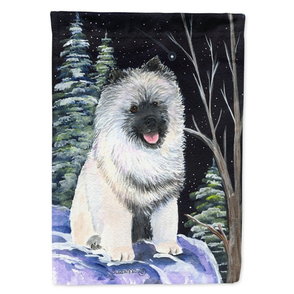 Carolines Treasures SS8404-FLAG-PARENT Starry Night Keeshond Flag  multicolor