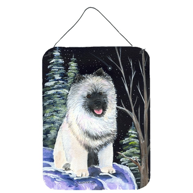 Carolines Treasures SS8404DS1216 Starry Night Keeshond Wall or Door Hanging Prints 12x16 multicolor