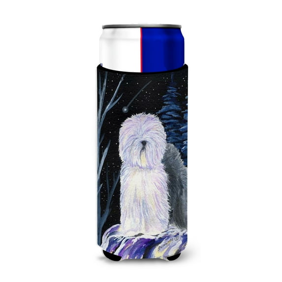 Carolines Treasures SS8406MUK Starry Night Old English Sheepdog Ultra Hugger for slim cans Slim Can multicolor