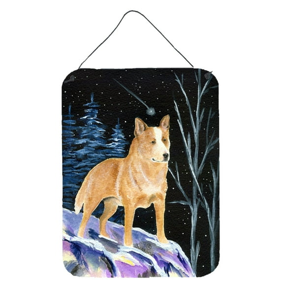 Carolines Treasures SS8407DS1216 Starry Night Australian Cattle Dog Wall or Door Hanging Prints 12x16 multicolor