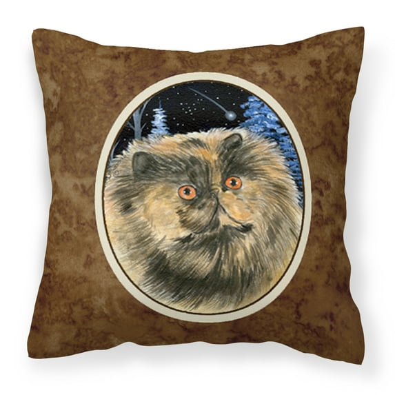 Carolines Treasures SS8408PW1414 Starry Night Cat - Persian Fabric Decorative Pillow 14Hx14W multicolor