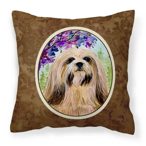Carolines Treasures SS8436PW1414 Lhasa Apso Fabric Decorative Pillow, 14Hx14W, multicolor
