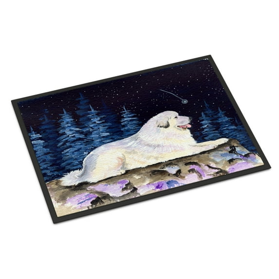 Carolines Treasures SS8438MAT Starry Night Great Pyrenees Doormat 18x27 27"L x 18"W multicolor