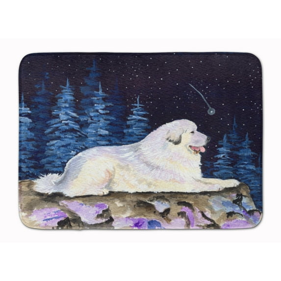 Starry Night Great Pyrenees Machine Washable Memory Foam Mat