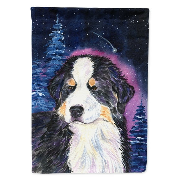 Carolines Treasures SS8446-FLAG-PARENT Starry Night Bernese Mountain Dog Flag  multicolor