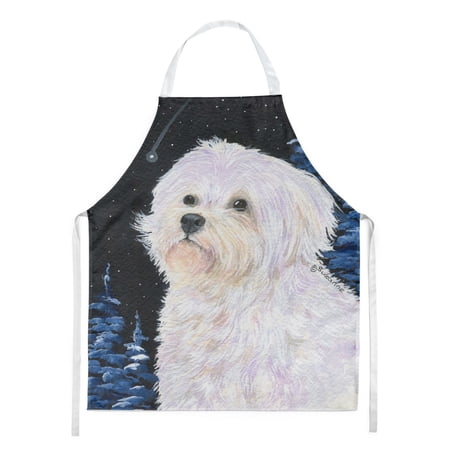 Carolines Treasures SS8461APRON Starry Night Maltese Apron Large multicolor