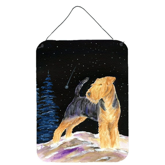 Carolines Treasures SS8464DS1216 Starry Night Welsh Terrier Wall or Door Hanging Prints 12x16 multicolor