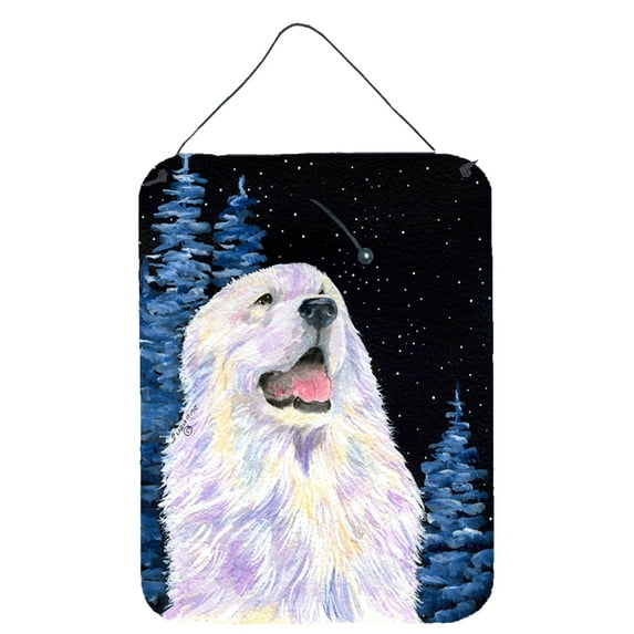 Carolines Treasures SS8466DS1216 Starry Night Great Pyrenees Wall or Door Hanging Prints 12x16 multicolor