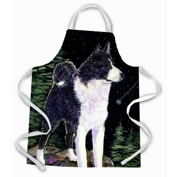 Carolines Treasures SS8483APRON Starry Night Karelian Bear Dog Apron Large multicolor