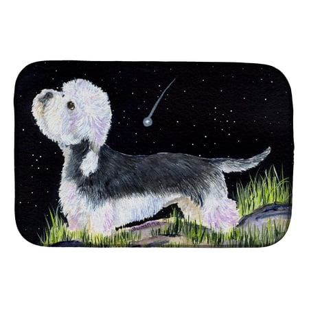 Starry Night Dandie Dinmont Terrier Dish Drying Mat