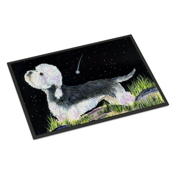 Carolines Treasures SS8486JMAT Starry Night Dandie Dinmont Terrier Doormat 24x36 36"L x 24"W multicolor