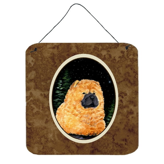 Carolines Treasures SS8489DS66 Starry Night Chow Chow Wall or Door Hanging Prints 6x6 multicolor