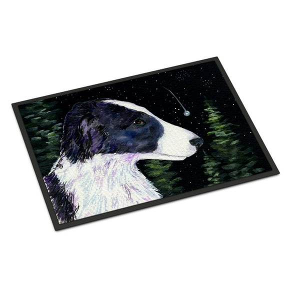 Carolines Treasures SS8490JMAT Starry Night Border Collie Doormat 24x36 36"L x 24"W multicolor