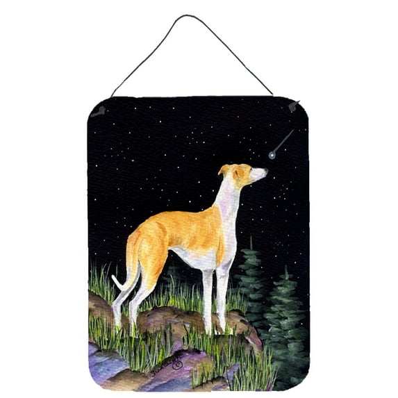 Carolines Treasures SS8492DS1216 Starry Night Whippet Wall or Door Hanging Prints 12x16 multicolor