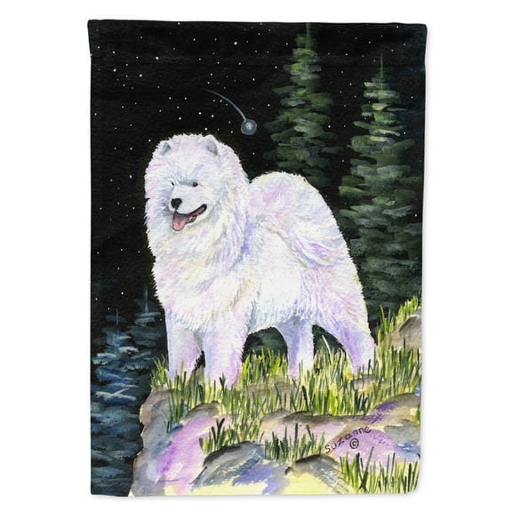 Carolines Treasures SS8498-FLAG-PARENT Starry Night Samoyed Flag  multicolor