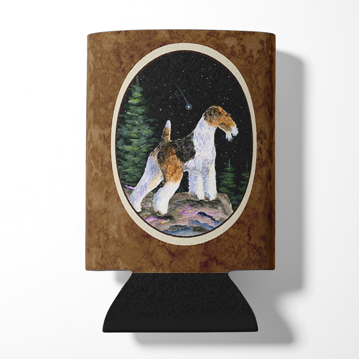 Carolines Treasures SS8500CC Starry Night Fox Terrier Can or Bottle Hugger Can Hugger multicolor