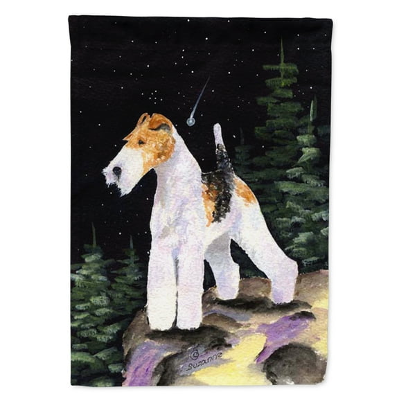 Carolines Treasures SS8503-FLAG-PARENT Starry Night Fox Terrier Flag  multicolor