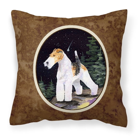Carolines Treasures SS8503PW1414 Starry Night Fox Terrier Fabric Decorative Pillow, 14Hx14W, multicolor