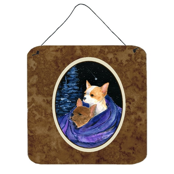Carolines Treasures SS8513DS66 Starry Night Chihuahua Wall or Door Hanging Prints 6x6 multicolor