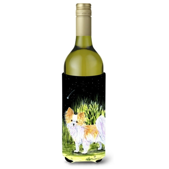 Carolines Treasures SS8516LITERK Starry Night Chihuahua Wine Bottle Hugger Wine Bottle multicolor