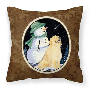 Carolines Treasures SS8577PW1414 Golden Retriever Fabric Decorative Pillow, 14Hx14W, multicolor