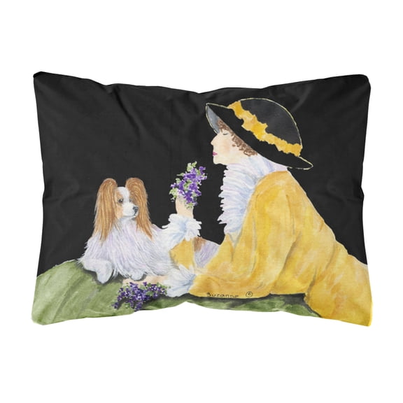 Caroline's Treasures SS8633PW1216 Papillon Decorative Canvas Fabric Pillow, 12H x16W, multicolor