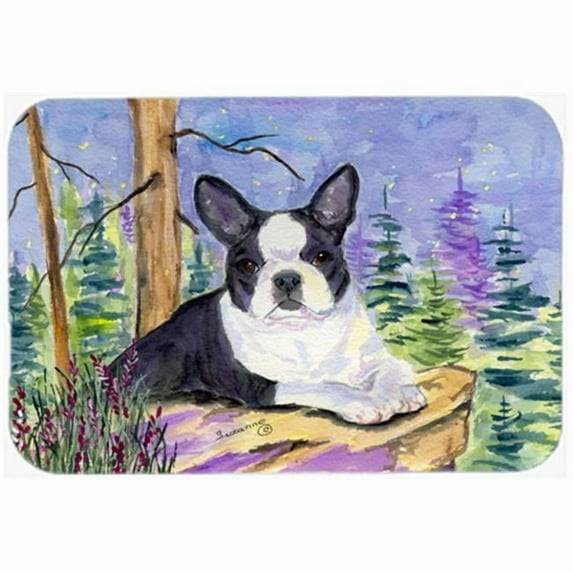 Carolines Treasures SS8638LCB Boston Terrier Glass Cutting Board Large, 12H x 16W, multicolor