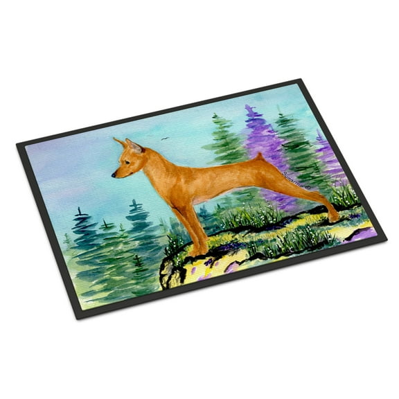 Carolines Treasures SS8660JMAT Min Pin Doormat 24x36 36"L x 24"W multicolor