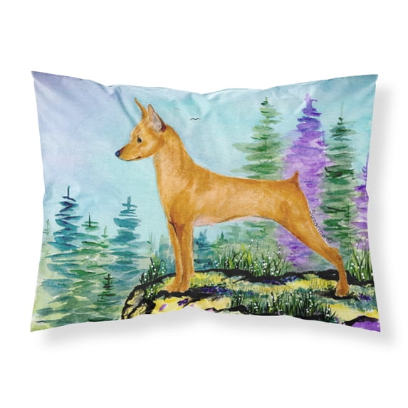 Carolines Treasures SS8660PILLOWCASE Min Pin Fabric Standard Pillowcase Standard multicolor
