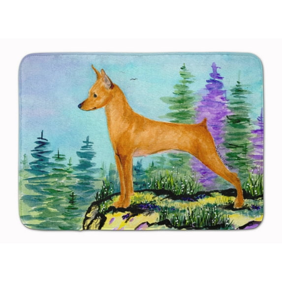 Carolines Treasures SS8660RUG Min Pin Machine Washable Memory Foam Mat 19 X 27" multicolor