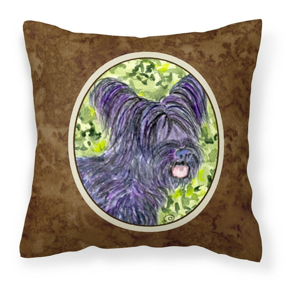 Carolines Treasures SS8718PW1414 Skye Terrier Fabric Decorative Pillow, 14Hx14W, multicolor