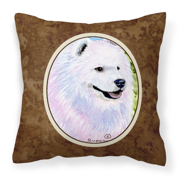 Carolines Treasures SS8755PW1414 Samoyed Fabric Decorative Pillow, 14Hx14W, multicolor