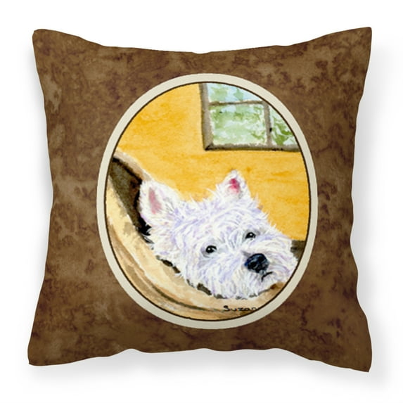Carolines Treasures SS8785PW1414 Westie Fabric Decorative Pillow, 14Hx14W, multicolor