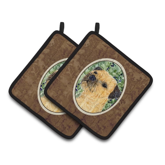 Carolines Treasures SS8801PTHD Border Terrier Pair of Pot Holders, 7.5HX7.5W, multicolor