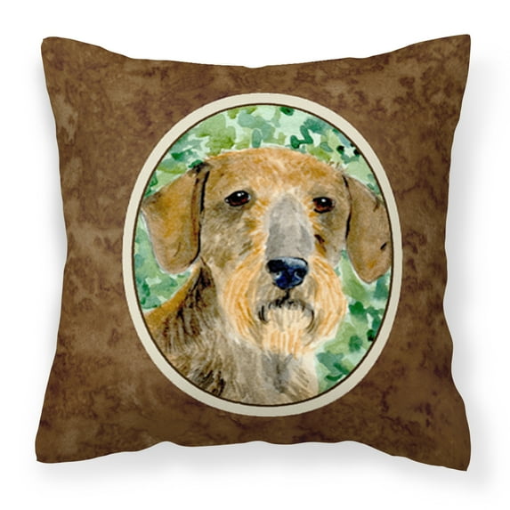 Carolines Treasures SS8806PW1414 Dachshund Fabric Decorative Pillow, 14Hx14W, multicolor