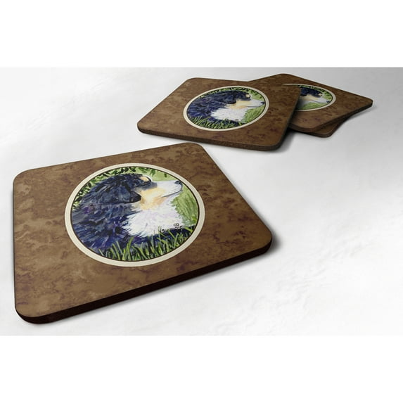 Carolines Treasures SS8832FC Bernese Mountain Dog Foam Coaster Set of 4 3 1/2 x 3 1/2 multicolor